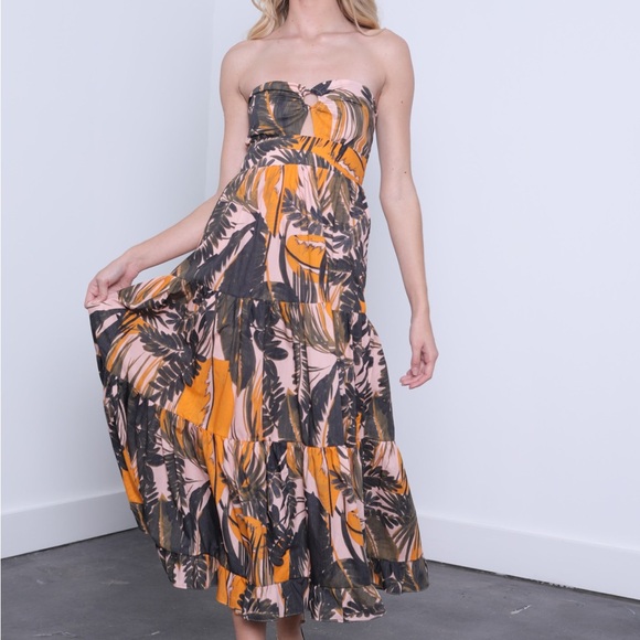 Karina Grimaldi orange and black tropical maxi dress - Picture 1 of 5